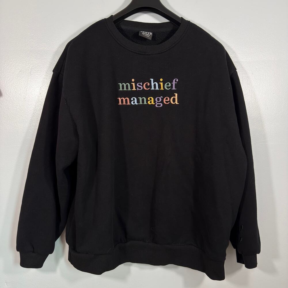 Harry Potter Mischief Managed Sweatshirt 3X Marauders Map Embroidered Oversized